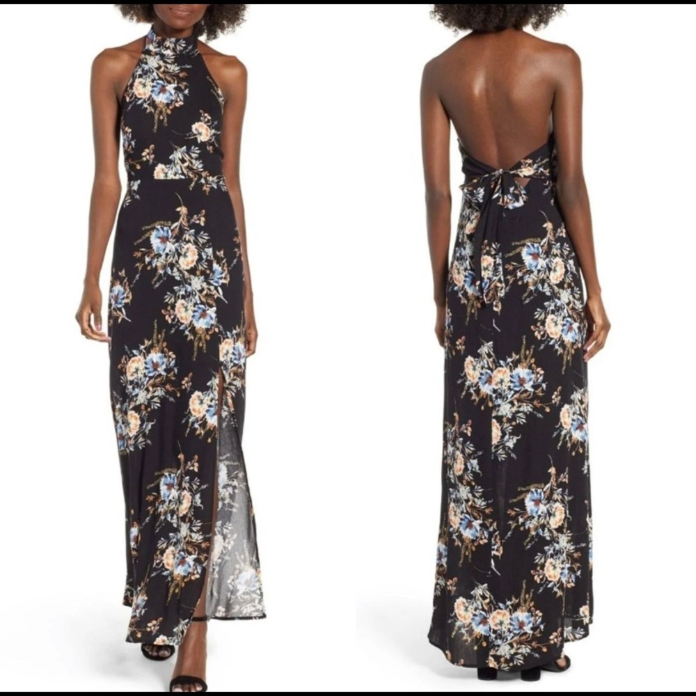 ASTR The Label Halter Maxi Dress